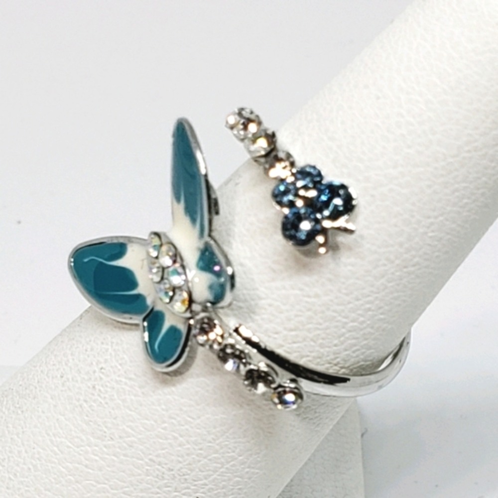 NEW Butterfly Swarovski Adjustable Ring